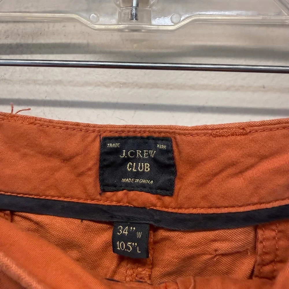 J.Crew Club Chino‎ Shorts Mens 34 Burnt Orange Excellent 10.5 Inseam Cotton